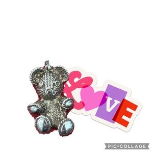 Silver Teddy Bear Pendant